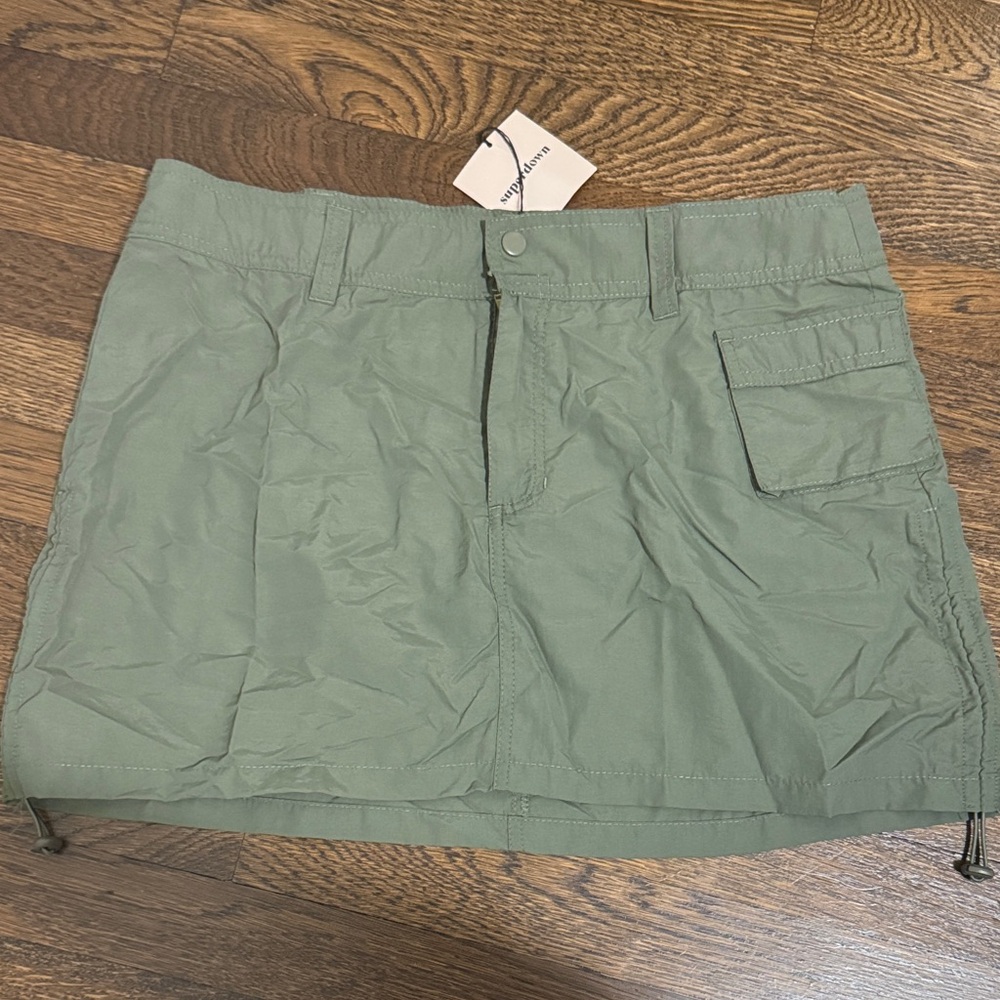 Green Cargo Mini Skirt